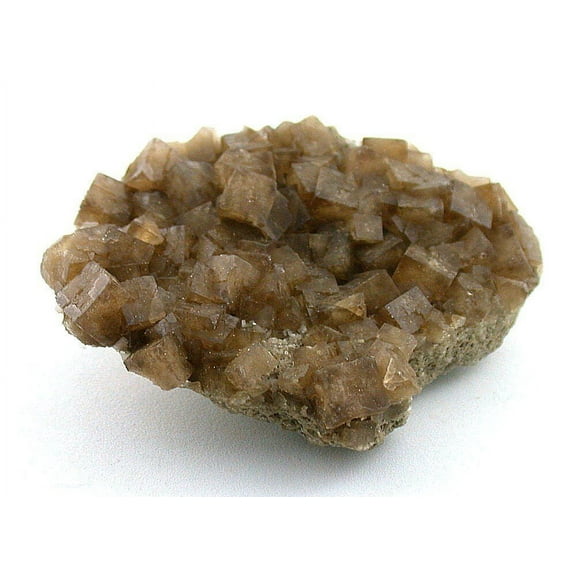 2 1/3 x 1 9/10 x 9/10 Inch Smoky Calcite Multi Crystal Host Rock Specimen CS11