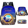 thumbnail image 1 of Sonic Primary School Bag Three-piece Set Cartoon Backpack Anime Shoulder Bag Pencil Case High-grade Ultra-high-grade Advanced Customization, 1 of 5