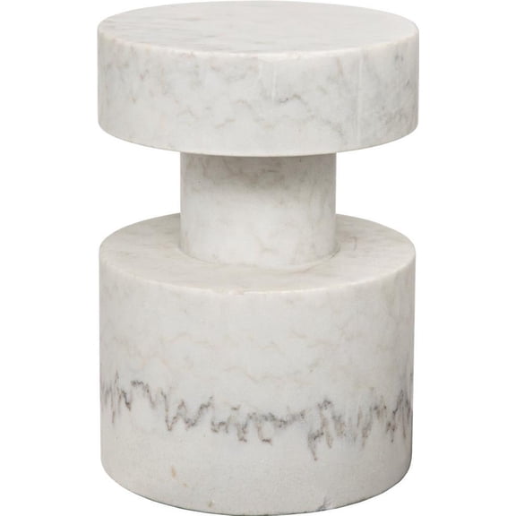 Mamud White Stone Side Table | Bianco Marble Elegance