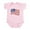 Petal Pink, variant on - American Flag Waving Distressed Infant Bodysuit - Baby Light Bodysuit, Size Newborn - 24 Months
