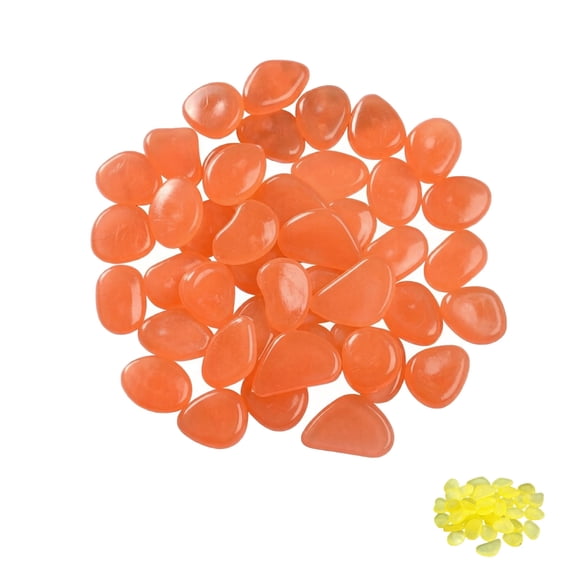 Glow in the Dark Garden Pebbles, Luminous Stones for Outdoor Landscaping, Solar Powered Glowing Rocks for Walkways, Yard, Lawn, DIY Crafts, Plant Pots & Fish Tank Decor (100 PCS)