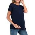 thumbnail image 4 of DYMADE Womens Summer Breathable Casual Solid Color Short Sleeve Round Neck Pregnancy Maternity T-Shirts, 4 of 4