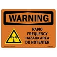 thumbnail image 1 of SignMission OS-WS-A-1218-L-12368 12 x 18 in. OSHA Warning Sign - Radio Frequency Hazard Area with Symbol, 1 of 1