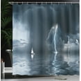 thumbnail image 4 of Ambesonne Sailboat Shower Curtain, Yacht at the Ocean, 69"Wx84"L, Blue Grey, 4 of 5