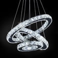 thumbnail image 2 of Diisunbihuo Crystal 3 Rings Chandelier Modern Ceiling Light Fixture Stainless Steel Pendant Light, 2 of 2