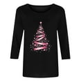 thumbnail image 4 of gakvbuo Christmas Sweatshirt For Women Funny Christmas 3/4 Sleeve Work Business Blouse Tunic Tops Crewneck Sports TShirts Pullover Sweatshirt For Women Gifts for Christmas, 4 of 6