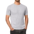 thumbnail image 2 of Lumtrix Mens T-Shirts Knit Short Sleeve Crewneck Shirts Casual Pullover Basic Trendy Summer Tees White S, 2 of 5