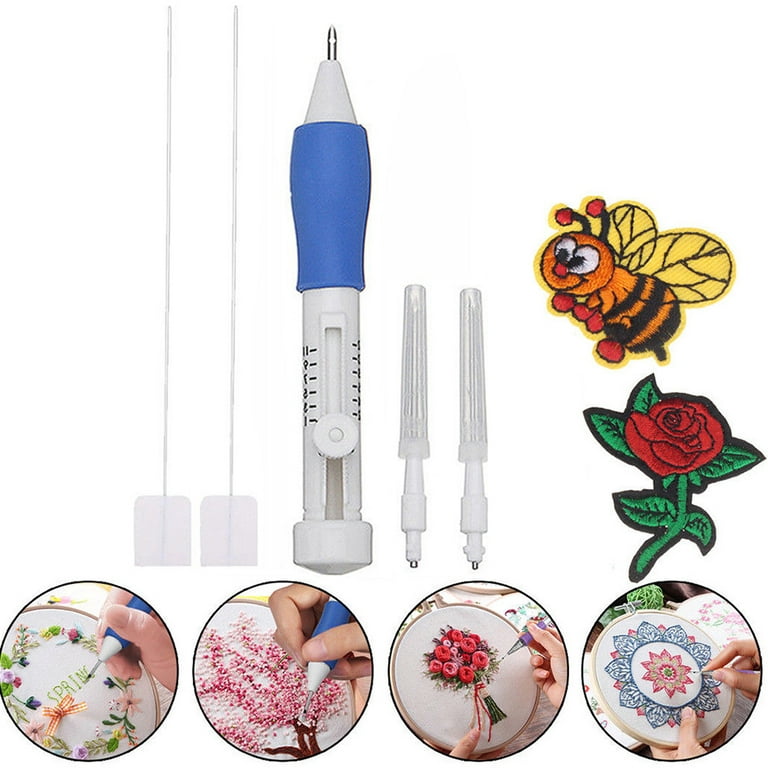 Homechum 2 Pcs Punch Needle Set Embroidery Pen Set with Different