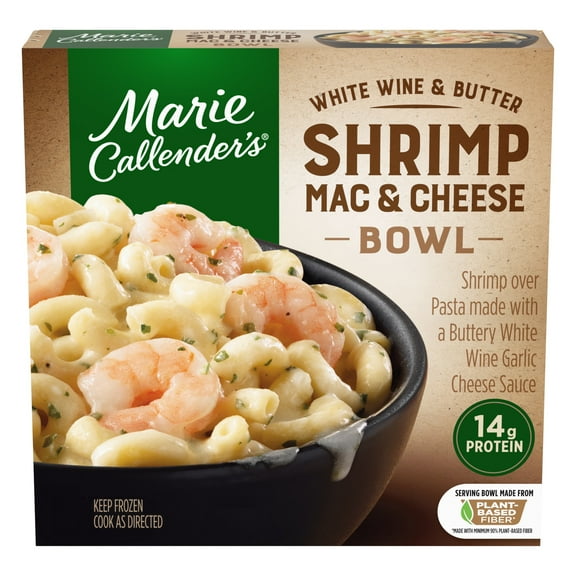 Marie Callender's White Wine and Shrimp Mac and Cheese Bowl, Frozen Meal, 10.5 oz (Frozen)