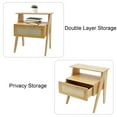 thumbnail image 2 of Wildnix Rattan Nightstand with Large Drawer and Open Shelf, Bamboo Frame, Natural Finish, Spacious Top for Books, Lamps, and Decor, Ideal for Bedroom, 2 of 6