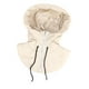 thumbnail image 2 of Gorro con capucha para cuello falso, cómodo y resistente al viento, ideal para citas en vacaciones. Blanco, 2 of 6