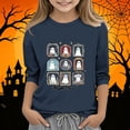 thumbnail image 6 of Dvprdro Girls Halloween Print Crew Neck 3/4 Sleeve Tunic T-Shirt Vintage Casual Pullover Top Fall Holiday Daily Wear, 6 of 6
