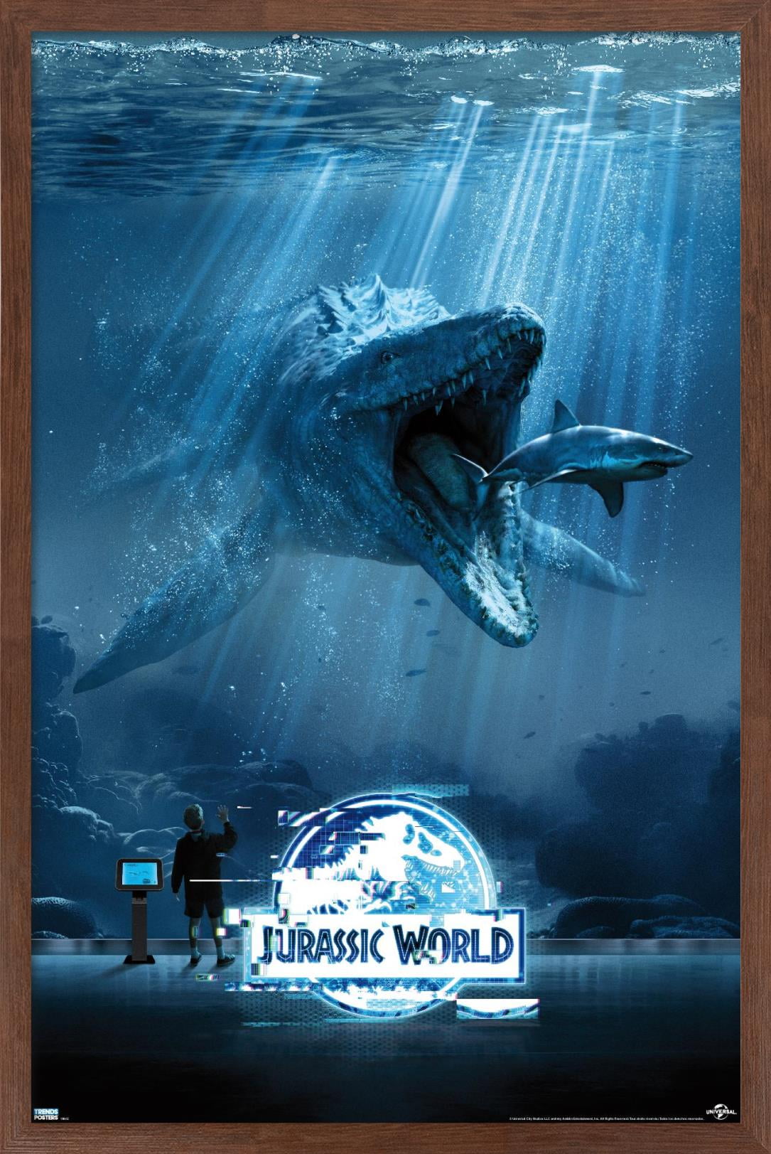 dinosaur from jurassic world in the water