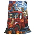 thumbnail image 2 of Fuzoiu Halloween Pets Pumpkins Print Ultra-Soft Micro Fleece Blanket,All Seasons Flannel Throw, Lightweight Blanket for Bed, Sofa, Couch, Movie Night, Camping, and Travel-60"x50", 2 of 7