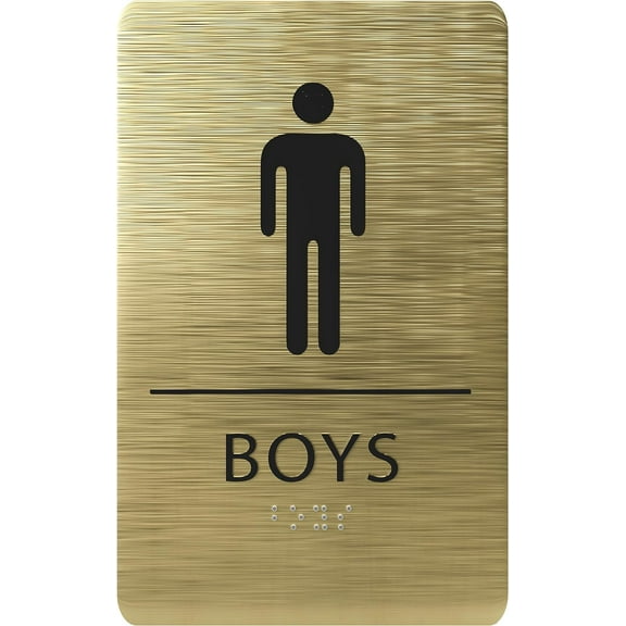ADA CENTRAL SIGNS - 6" X9" Boys Restroom Sign - ADA Compliant Tactile Graphics Grade 2 Braille Text Privacy Sign | Wall Mount Plastic Signs for Offices, Hotels, Schools, Apartments, and Restaurants