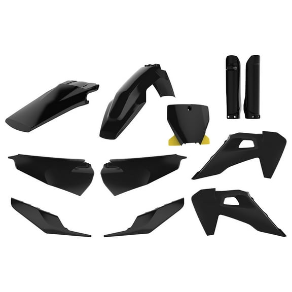 Polisport Motocross (MX) Replica Plastic Kit for HUSQVARNA TC & FC (2019 - 2020) Dirt Bike – OEM Quality, Durable, Flexible & Perfect Fit – Black