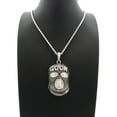 thumbnail image 2 of Stone Stud Full Face Ski Mask Goon Pendant with 2mm Rope Chain Necklace, Silver-Tone, 30", 2 of 3