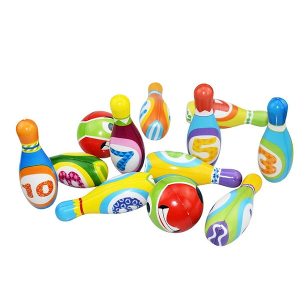 Cieken Bowling Play Set Foam Ball Toy Gifts Educational Early 10 Pins and 2 Ball Indoor