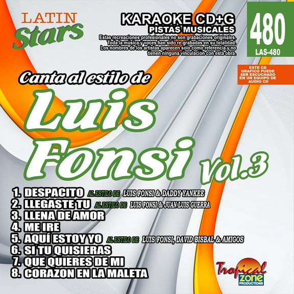 Karaoke Latin Stars 480 Luis Fonsi Vol. 3
