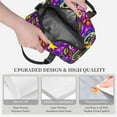 thumbnail image 5 of DouZhe Lunch Bags for Women and Men, Doodle Skull Flowers Prints Reusable Portable Insulated Cooler Waterproof Lunch Tote Bag for Travel Work School Picnic, 5 of 7