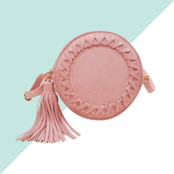 WHAMVOX Fashion Mini PU Leather Handbag -body Bag Small Round Package Women Bag Vintage Female Shoulder Bag(Pink)