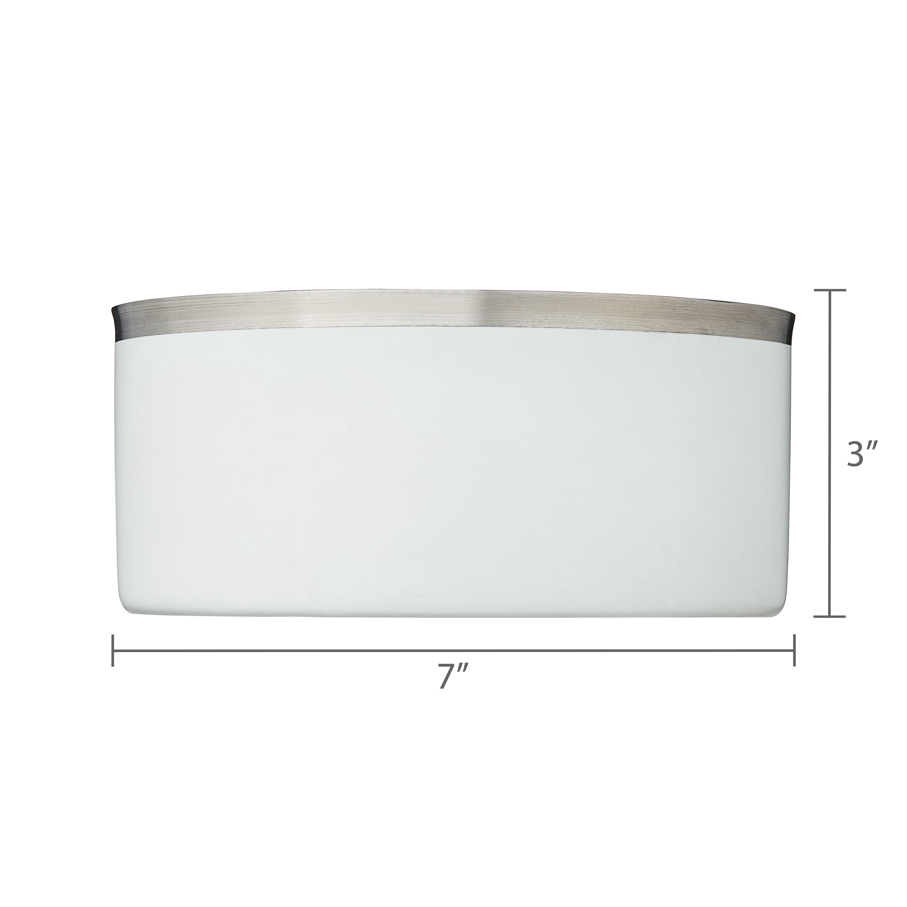 Vibrant Life Medium Stainless Steel Double Wall Dog Bowl, White