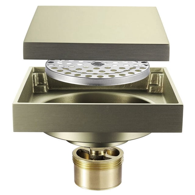 Innovador drenaje de baño, diseño de drenaje de piso oculto para una integración invisible, construcción de acero inoxidable para garaje, sótano, baño, cocina (4 pulgadas)