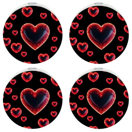 

Night Light Night Lights Plug into Wall Dusk to Dawn Sensor White Led Night Light 4 Pack Nightlight for Bedroom Bathroom Hallway Kitchen Vaporwave Psyche Many Hearts in the Dark