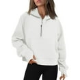 thumbnail image 2 of Dpytoraw Women's Hooded Zip Up Pocketed Oversized Sweatshirt For Fall & Winter, 2 of 5