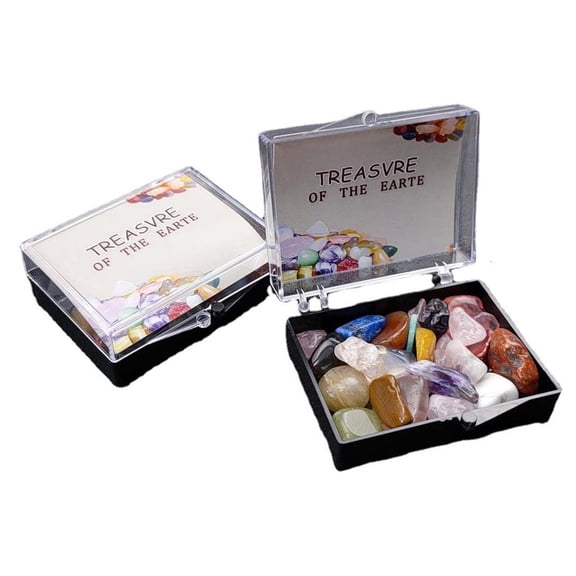 Giaone Unique Mineral Crystal Ore Rock Mixed Color Stone Box Gift for Children Teens