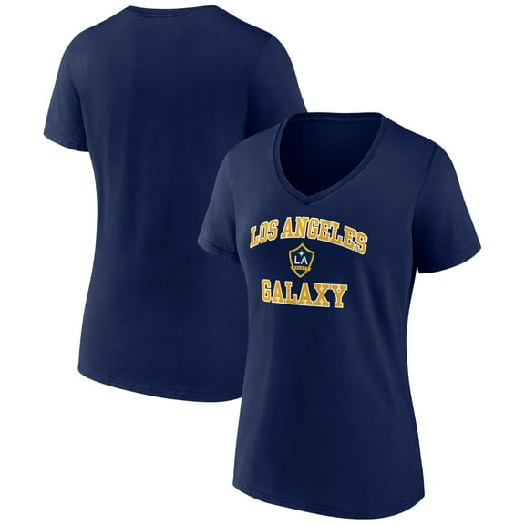 Women's Navy LA Galaxy Heart and Soul V-Neck T-Shirt