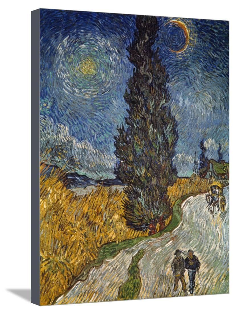 Country Road with Cypress and Star, 1890 Stretched Canvas ...