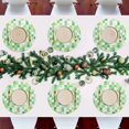 thumbnail image 7 of Ryvnso Green and White Geometric Lattice Round Plate Mats Dining Table Placemat Set of 4 for Holiday Decoration, 7 of 7