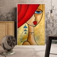 thumbnail image 2 of IDEA4WALL Framed Canvas Wall Art Minimalist Abstract Woman Portrait Painting Prints for Modern Home Decoration Ready to Hang - 24x36 inches, 2 of 4