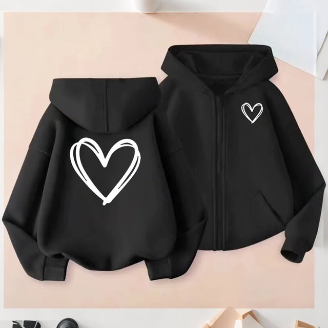 Sudadera deportiva informal con capucha y manga larga con estampado degradado para niños y niñas, de poliéster