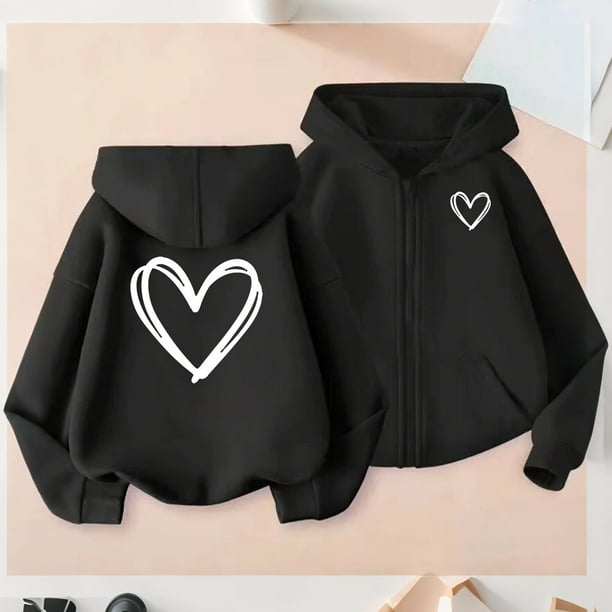 Sudadera deportiva informal con capucha y manga larga con estampado degradado para niños y niñas, de poliéster