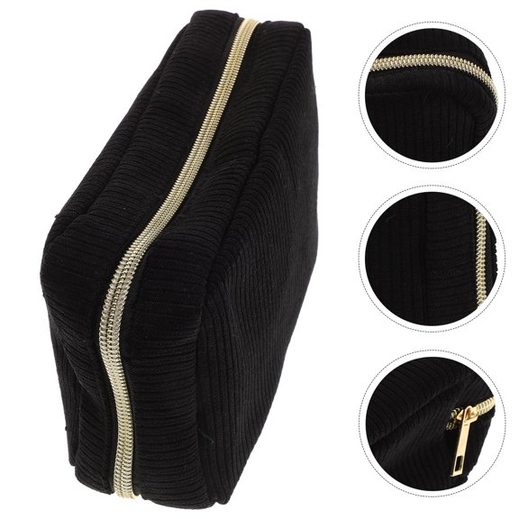 ETEREAUTY Large Capacity Reusable Black Travel Makeup Bag Portable Cosmetic Storage Pouch Organizer