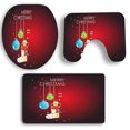 thumbnail image 1 of 3PCS Christmas Bath Mat Set Colorful Printing Non Slip Bathroom Rug with Contour Rug & Lid Toilet Cover, 1 of 6