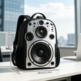 thumbnail image 3 of Camouflage Speaker-Print Laptop Backpack for Teens and Adults, Large Capacity Music-Themed Daypack with Padded Straps for Campus, College, Travel, Daily Commute, Lightweight, White, By Cosmug, 3 of 9