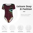 thumbnail image 5 of Lsque Geometry Dash Women's Crew Neck Short Sleeve Bodysuit Basic T Shirts Tops Onesie Adult Cute Pajama-Large, 5 of 8