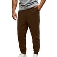 thumbnail image 3 of Guluxicc Men's Athletic Pants Loose Drawstring Elastic Waist Straight Leg Trousers with Pockets for Jogging Everyday Fall Winter, 3 of 7