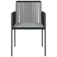 thumbnail image 2 of vidaXL Garden Chairs with Cushions 2 pcs Black 54x60.5x83.5 cm Poly Rattan, 2 of 5