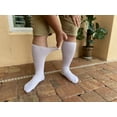 thumbnail image 3 of 4 Pairs of Extra Wide Diabetic Socks, Mid/Over-the-Calf Medical Swollen Feet Socks (White, 10-16), 3 of 5