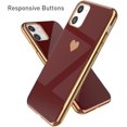 thumbnail image 2 of Case for iPhone 11 6.1 Inch, Soft Silicone TPU Slim Case Electroplated Heart Phone Case Simple Luxury Shockproof Protective Case -Red Heart, 2 of 15