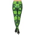thumbnail image 5 of HDE Trendy Design Workout Leggings Fun Fashion Graphic Printed Cute Patterns Green 4 Leaf Clovers XL, 5 of 7