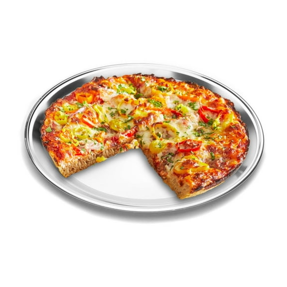 Fox Run Round Tray Pizza Pan, Stainless Steel, 16.25" x 16.25"