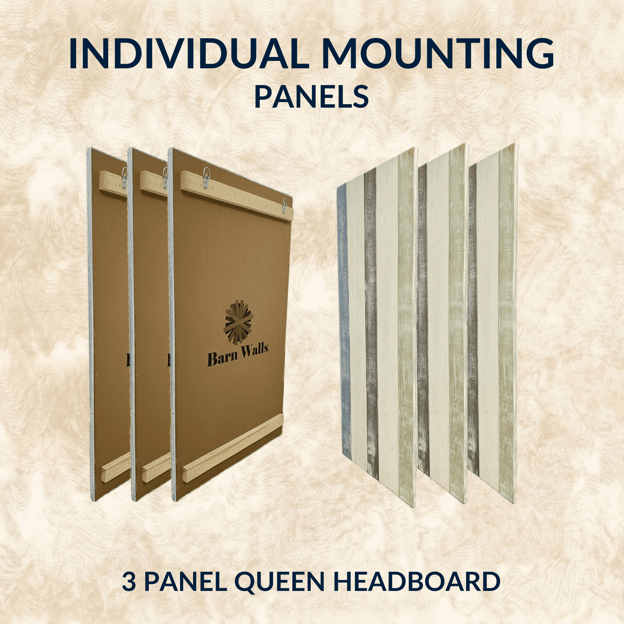 Barn Walls Solid Wood Headboard, Queen Size Farmhouse Heritage