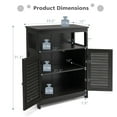 thumbnail image 4 of Costway Bathroom Storage Wood Floor Cabinet with Double Shutter Door Black, 4 of 10
