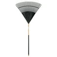 Expert Gardener 30-inch Wood and Poly Leaf Rake, Large Lawn Debris ...