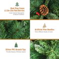 thumbnail image 3 of Topbuy Arbre de Noël Pré-Décoré de 8 Pieds Arbre de Pin Artificiel Non Éclairé avec Baies Rouges, 3 of 10
